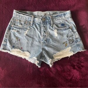 American Eagle Outfitters Vintage High-Rise Distressed Denim Cutoff Shorts